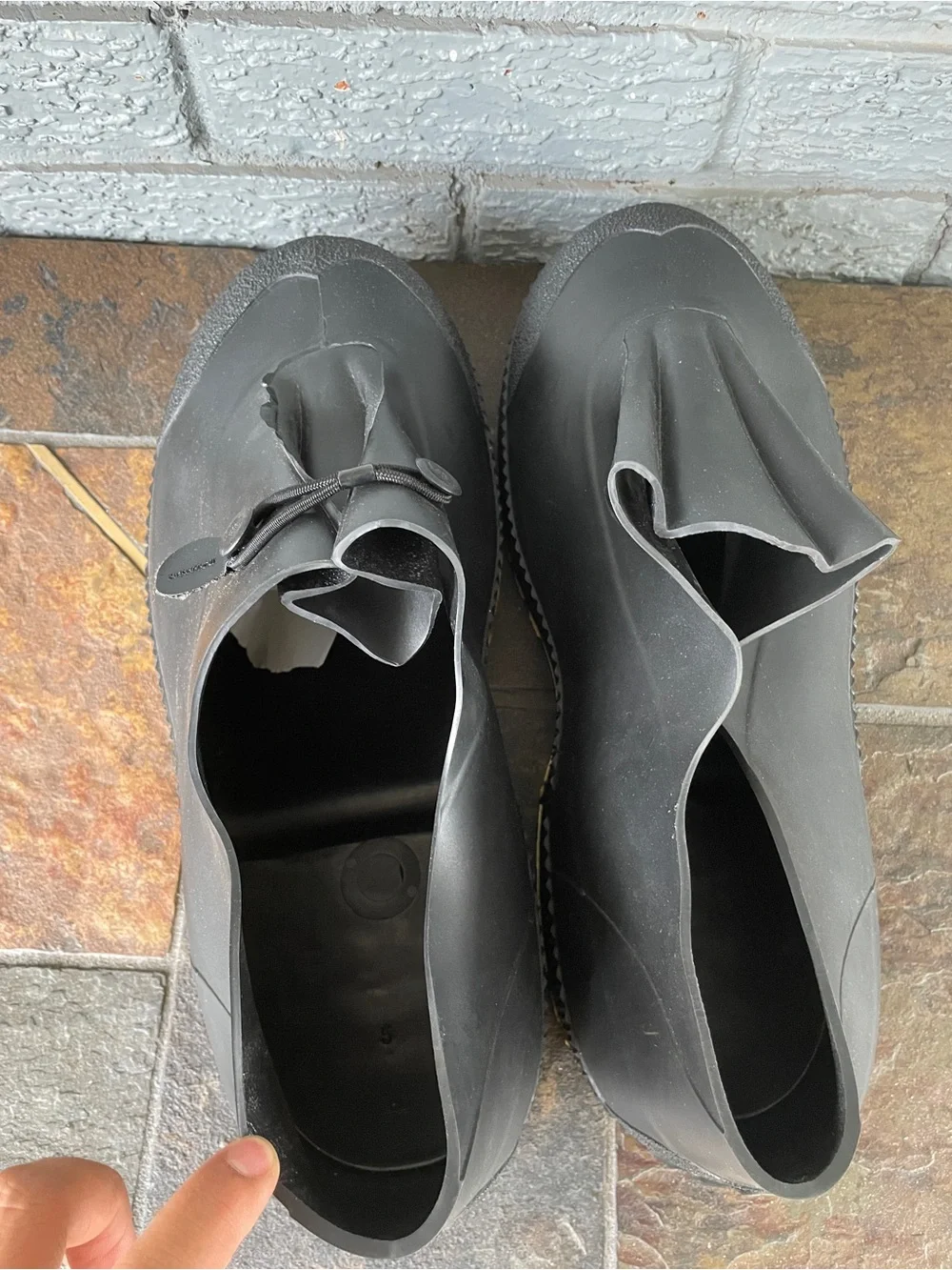 Rubber Safety Servus Men's Cover Shoe Overshoe Black Yellow Lug Sole